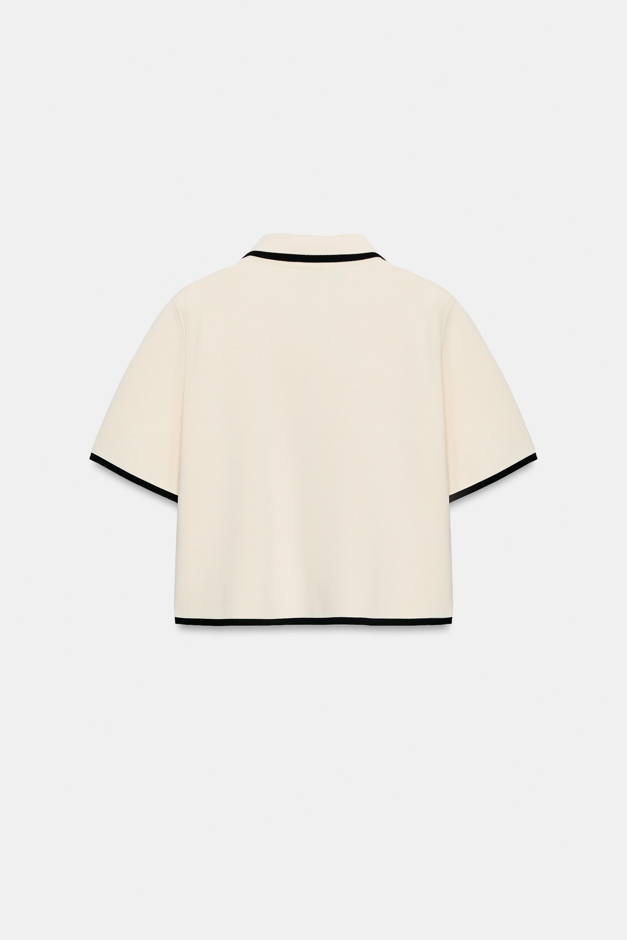 SHORT SLEEVE CONTRAST TRIM CARDIGAN